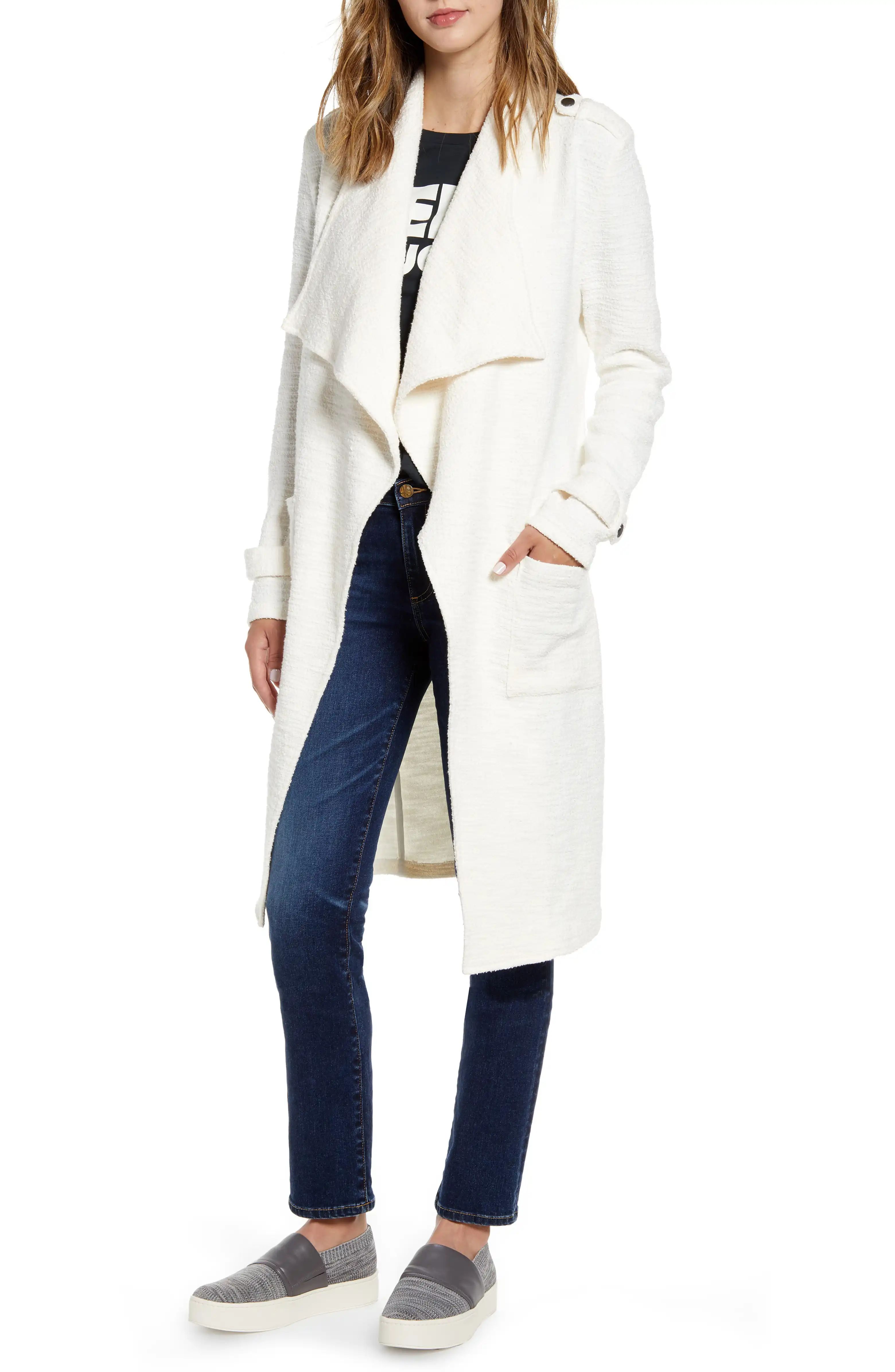 Revolution Drapey Bouclé Trench Coat | Nordstrom