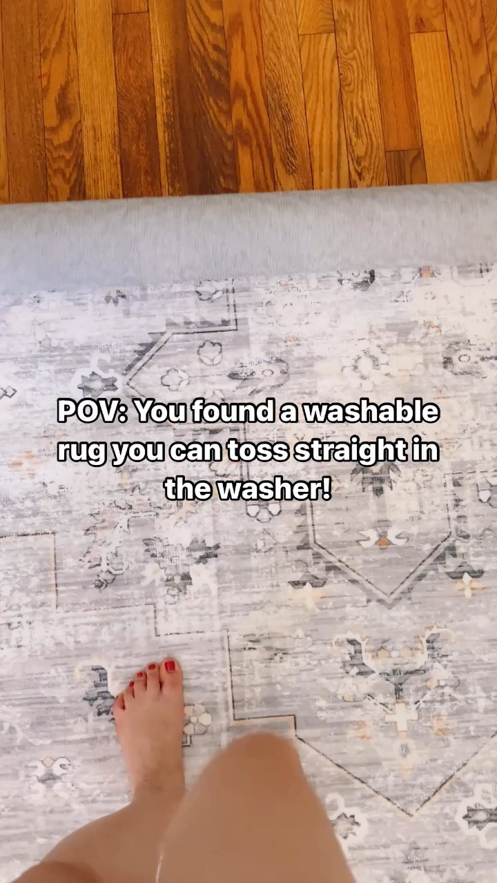 I have washed and dried this rug in our regular washer and drier, so it works! And this is so soft too stepping on it 

#LTKHome #LTKSeasonal