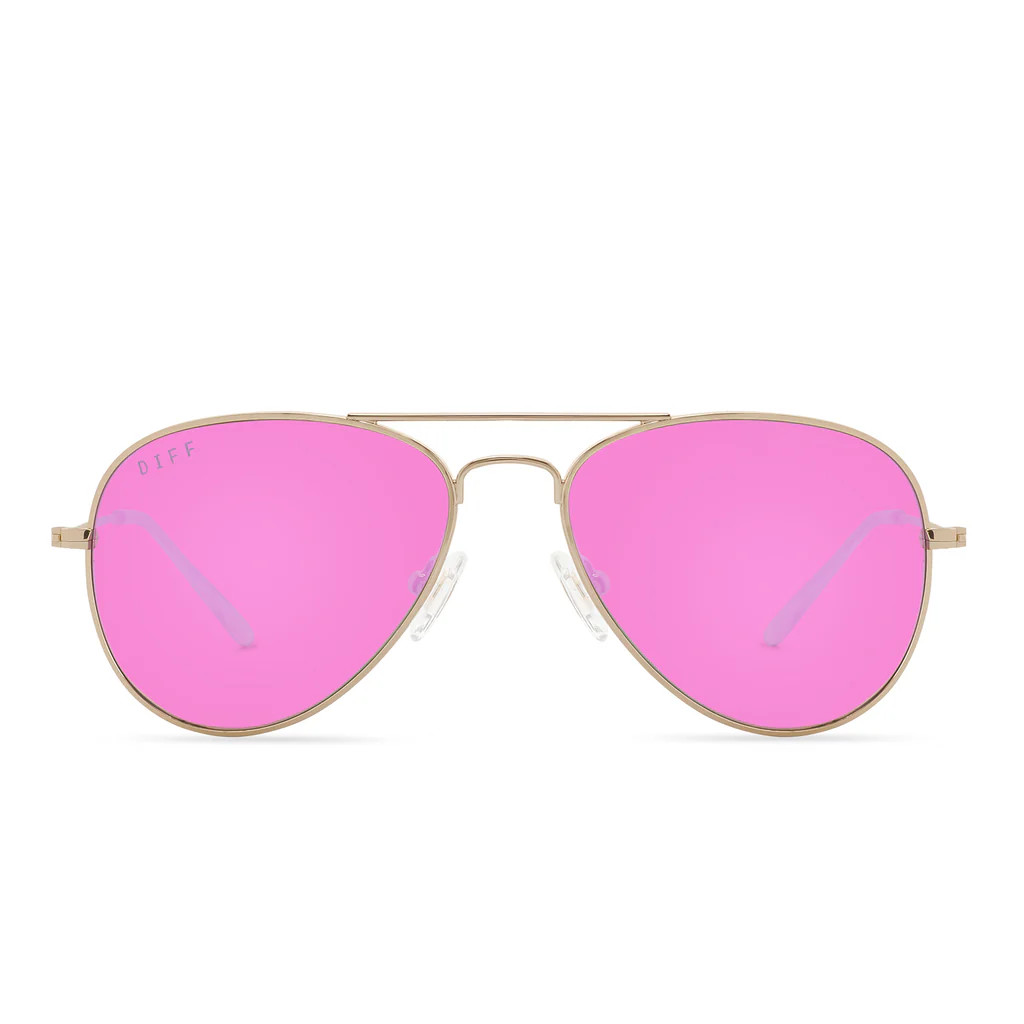 CRUZ XS - GOLD + PINK MIRROR SUNGLASSES | DIFF Eyewear