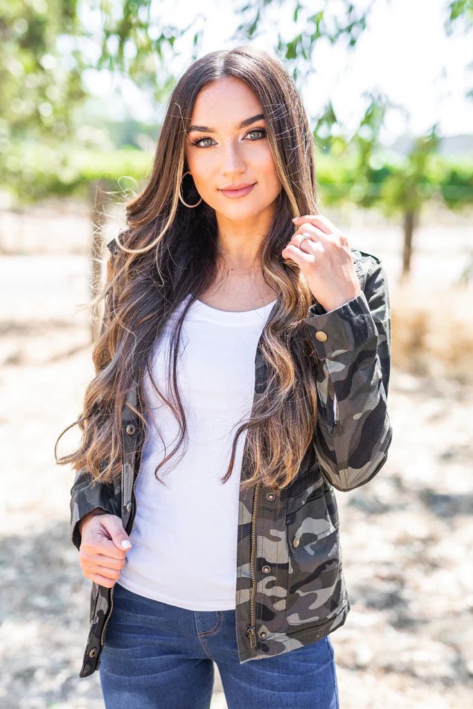 Ready For It Olive Green Camo Jacket | The Mint Julep Boutique