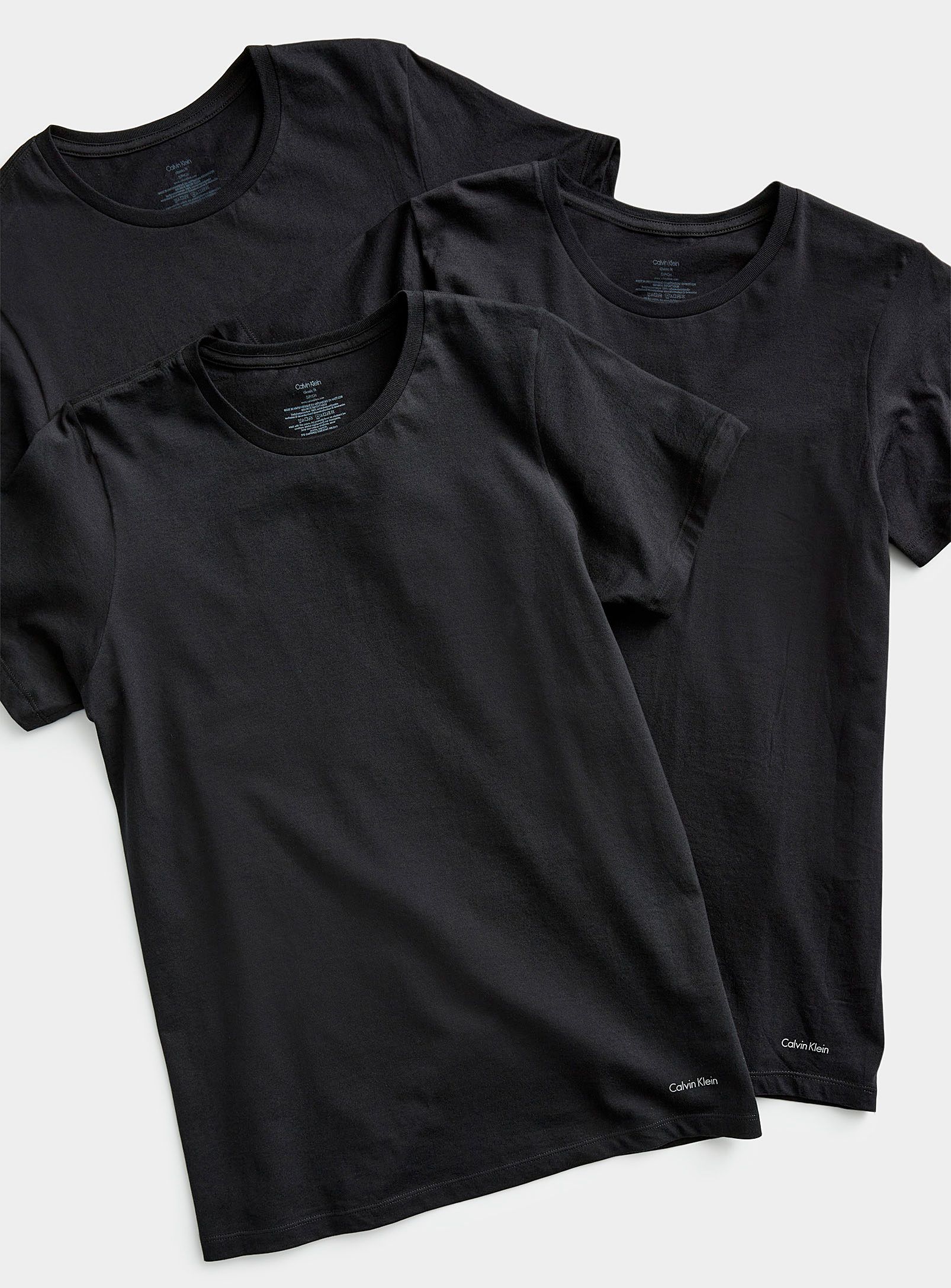 Calvin Klein - Classic crew-neck T-shirts 3-pack (Men, Black, LARGE) | Simons