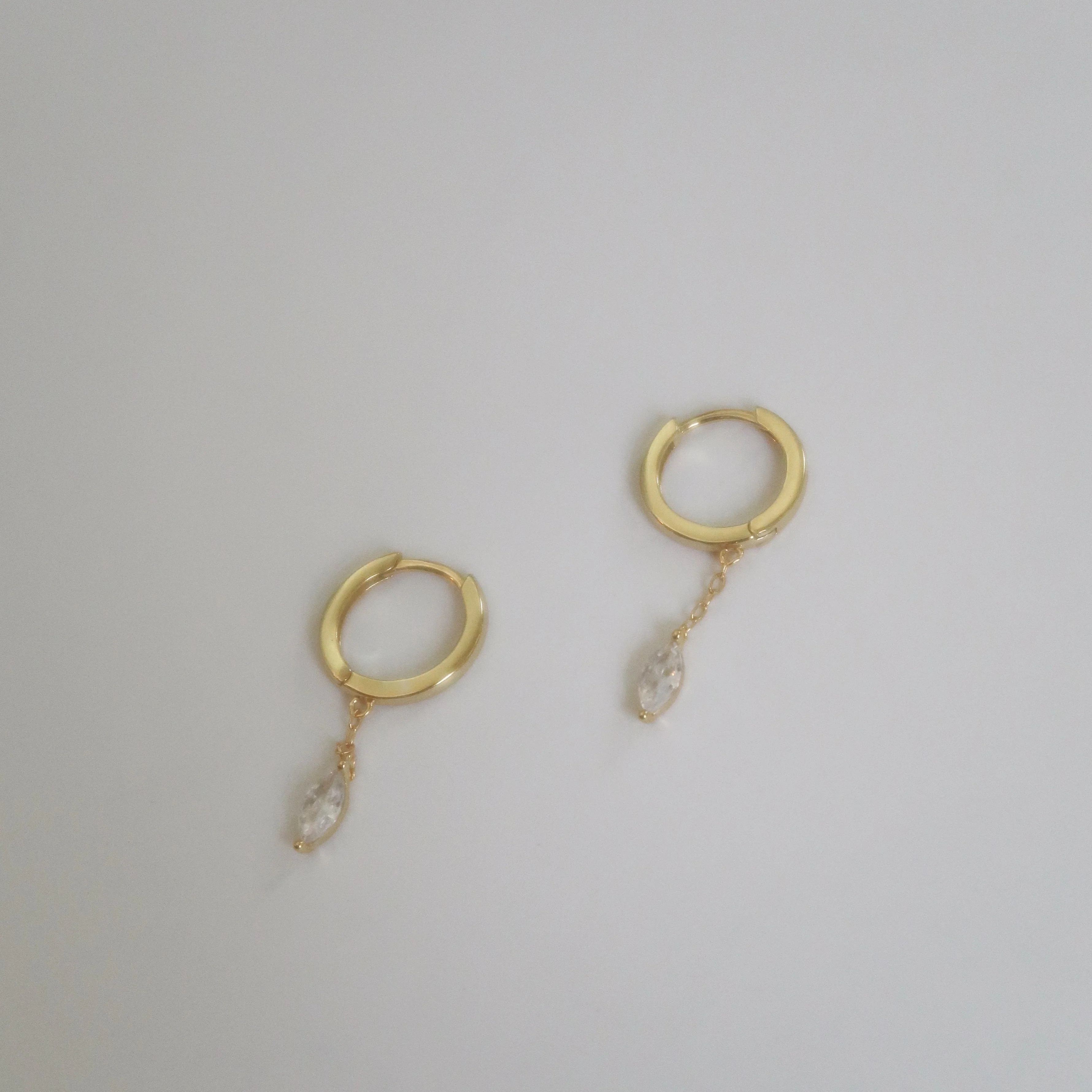 Diamond Drop Huggies | Joiana Jewelry