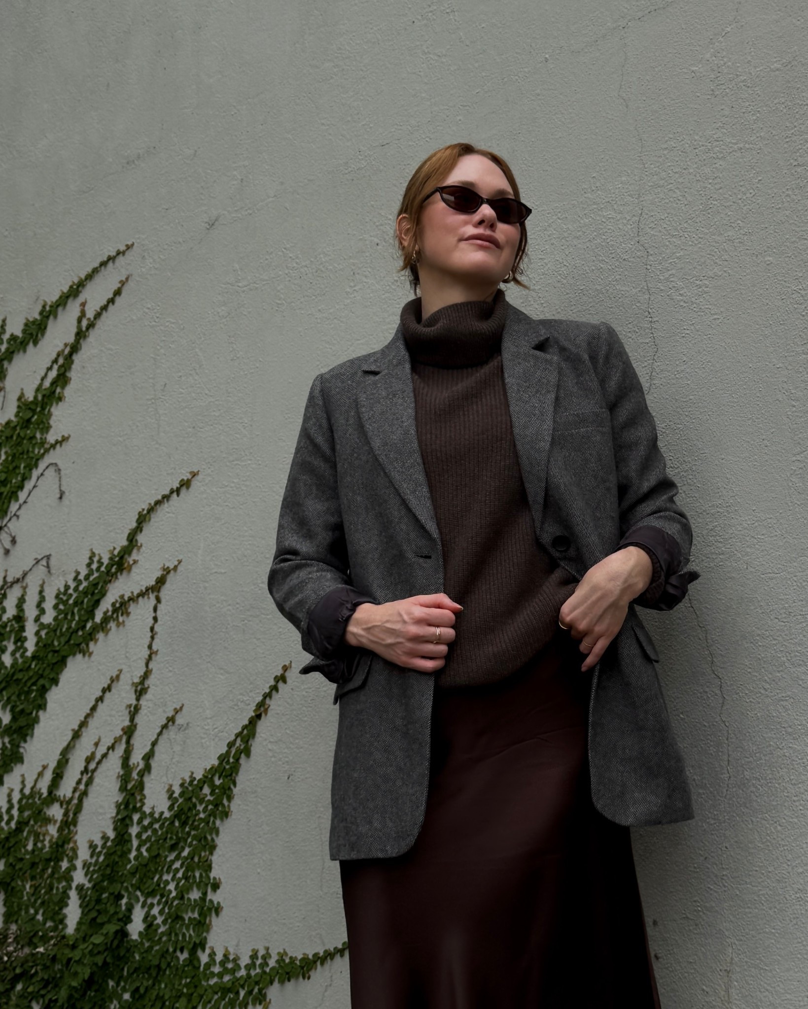 fall outfit inspo !! 
oversized blazer, turtleneck cashmere sweater, silk skirt 🤎



#LTKFindsUnder100 #LTKSeasonal #LTKWorkwear