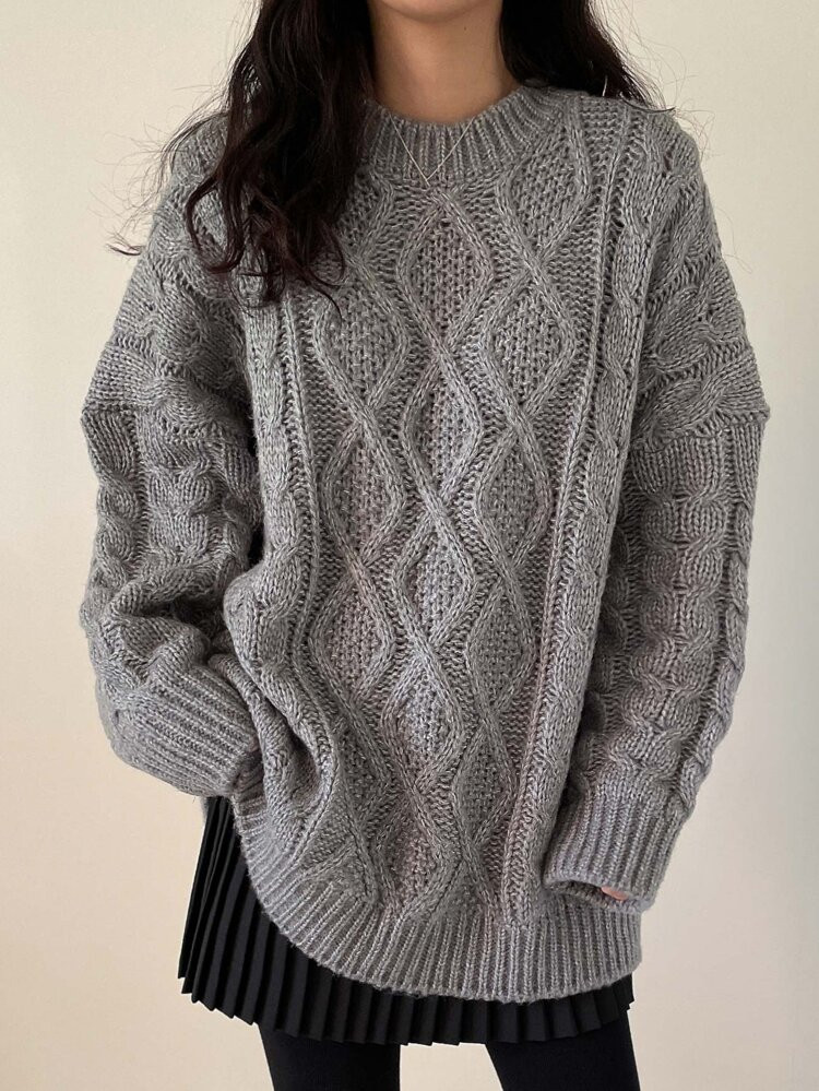 DAZY Pullover mit Zopfstrick Drop Shoulder | SHEIN