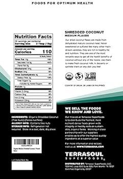 Terrasoul Superfoods Organic Coconut Flakes, 2 Lbs (2 Pack) - Medium Flakes | Unsweetened | Perfe... | Amazon (US)