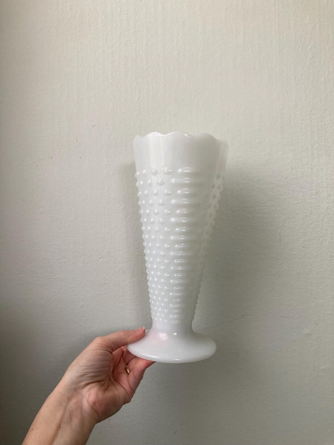 Milk Glass Hobnail Vase - Etsy | Etsy (US)