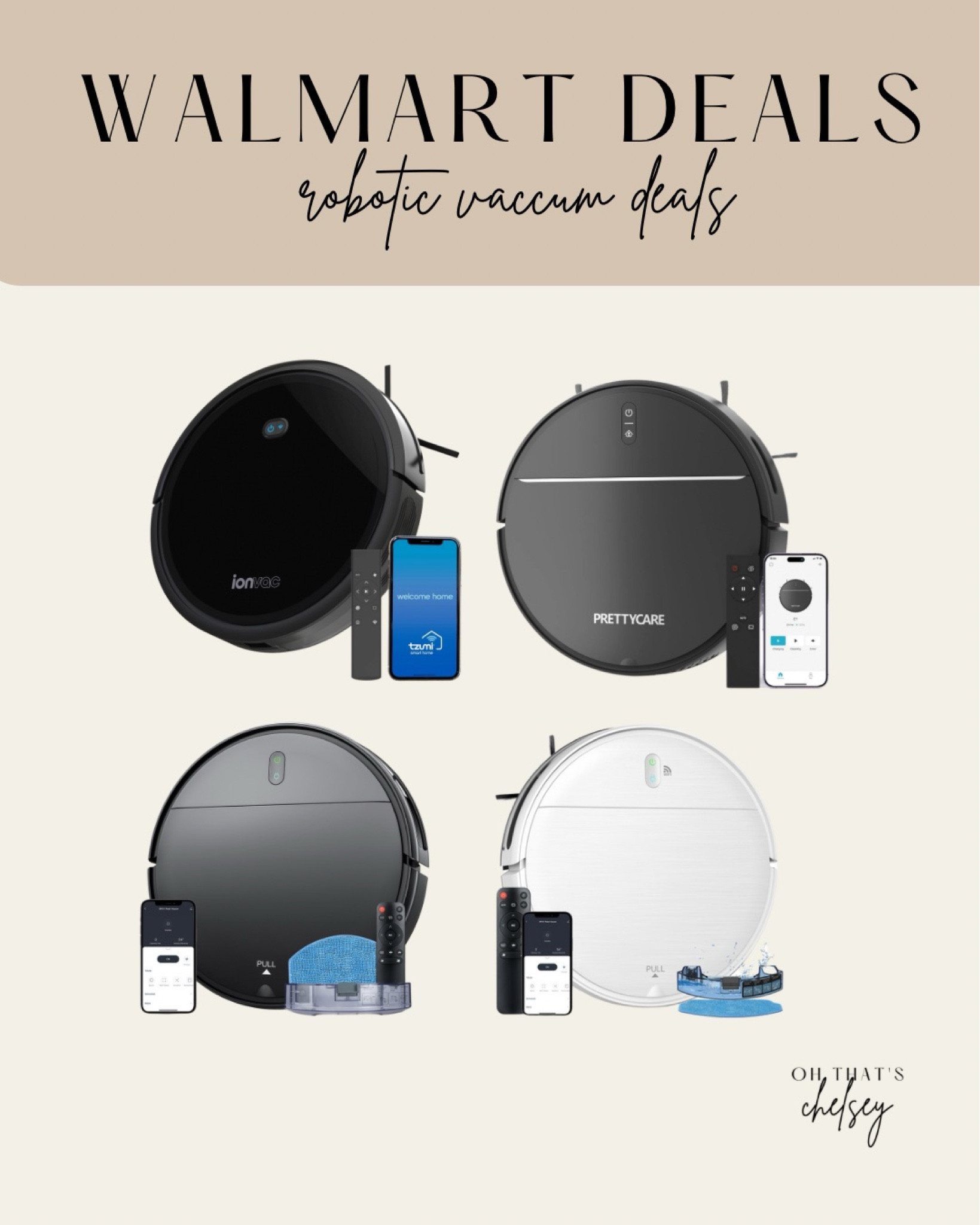 Walmart Deals on Robotic Vacuums!

All priced under $130, with one as low as $59—an amazing steal! The reviews are fantastic, and some models even have mopping features. It’s the perfect time to grab a robotic vacuum and simplify your cleaning routine. Don’t miss these unbeatable Walmart deals!

 Fancy Farmer // Oh Thats Chelsey // walmart deals week // walmart finds // Walmart Home // Best of Walmart // Robotic Vacuums // Smart Home // Affordable Cleaning

#LTKSaleAlert #LTKHome