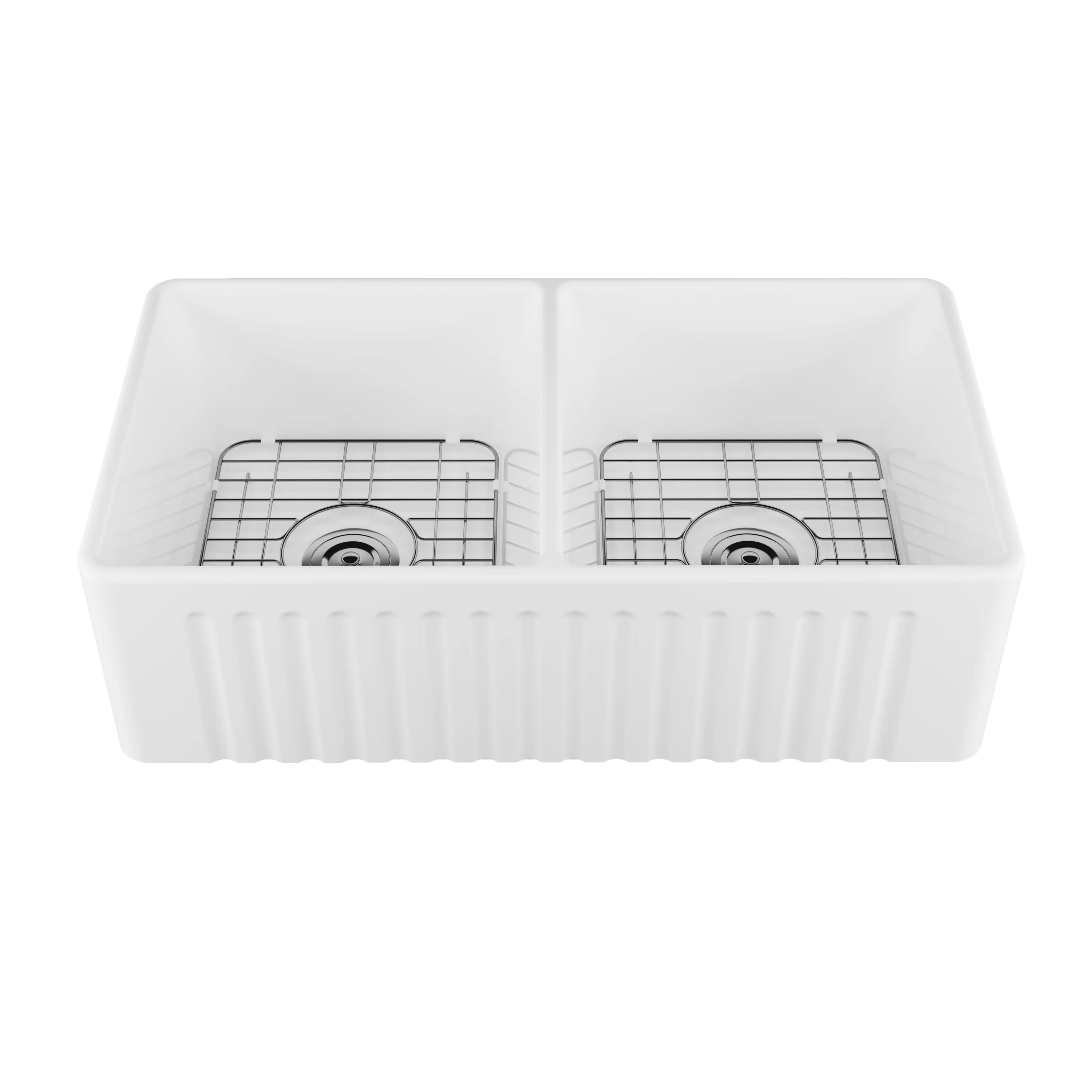 Eclipse 33" L x 18" W Double Bowl Farmhouse Kitchen Sink with Accessories | Wayfair North America