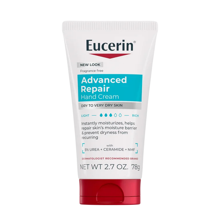 Eucerin Advanced Repair Hand Cream for Dry Hands, Repairs Very Dry Skin, Fragrance Free, 2.7 oz | Walmart (US)