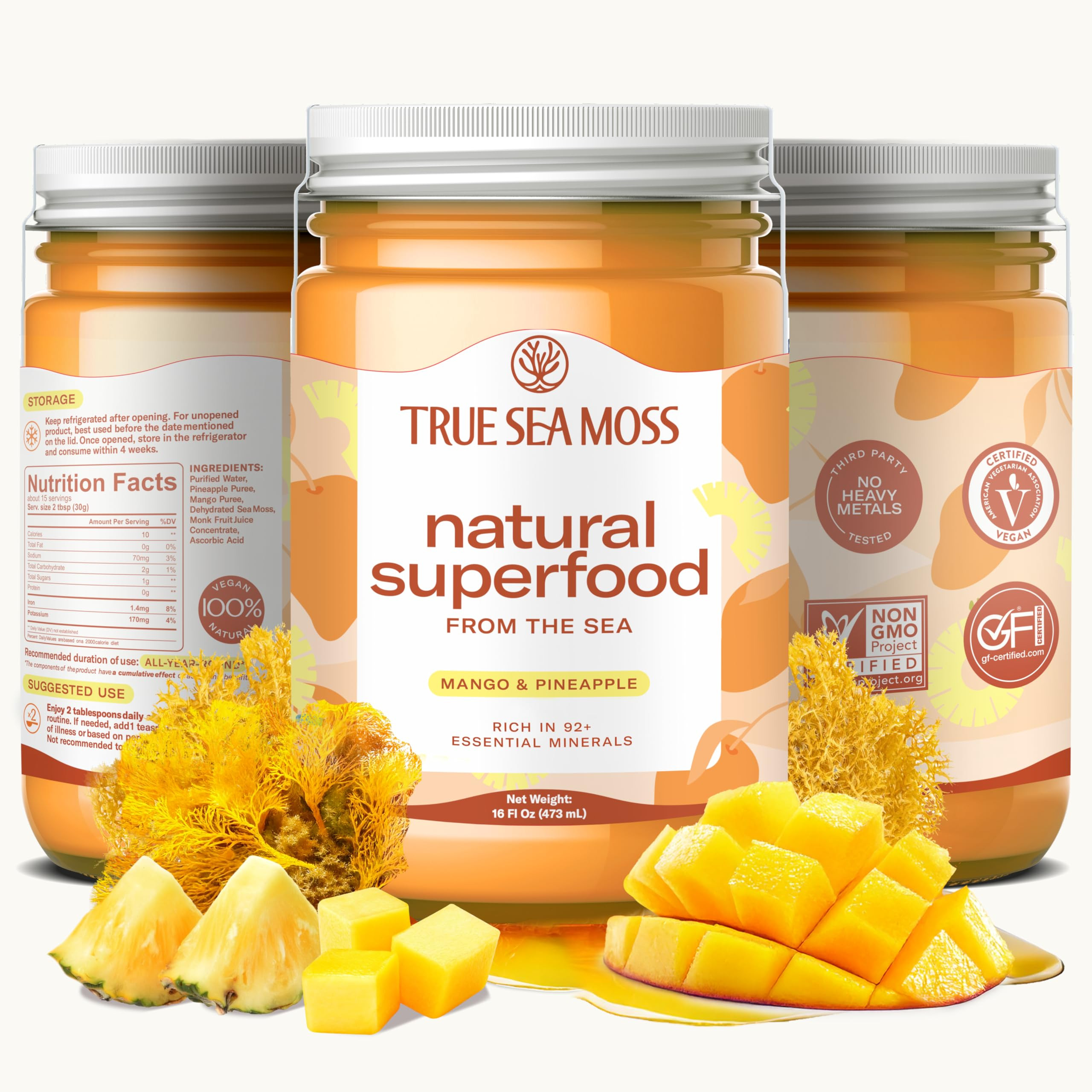 Wildcrafted Irish Sea Moss Gel - Seamoss, Gut Health & Antioxidant Supports - Made in USA (Mango/... | Amazon (US)