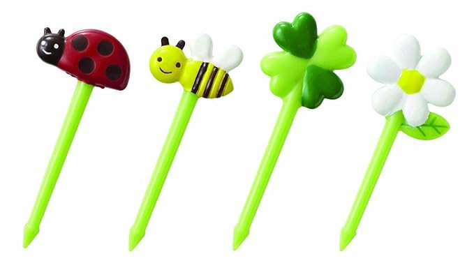CuteZCute Bento Food Pick, 8-Piece, Honey Bee Flowers | Amazon (US)