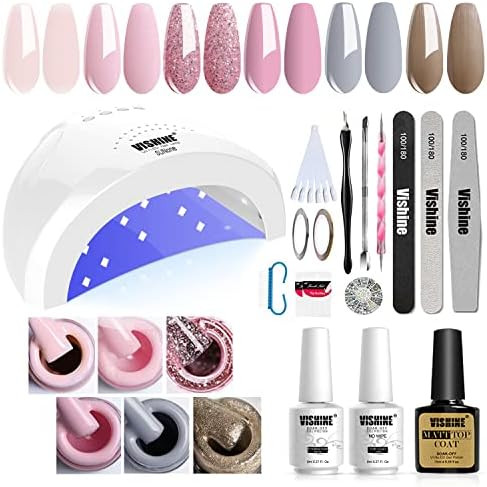 Vishine Gel Nail Polish Starter Kit with 48W SUNOne UV LED Nail Lamp Speed Dryer Manicure Tools 6... | Amazon (CA)