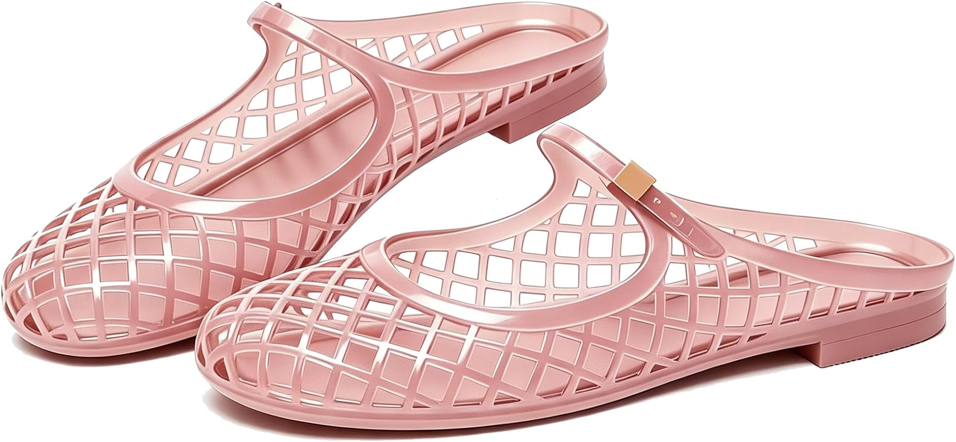 ClassicSter Jelly Mary Janes for Women Mesh Flats Clear Jellies Slide Closed Toe Slip On Mules Be... | Amazon (US)