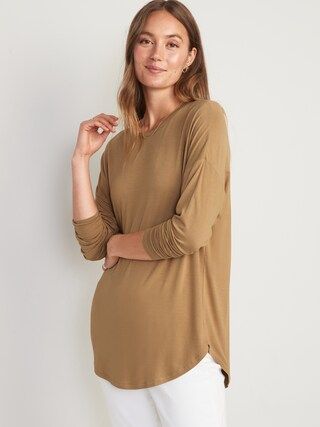 Long-Sleeve Luxe Tunic T-Shirt for Women | Old Navy (US)