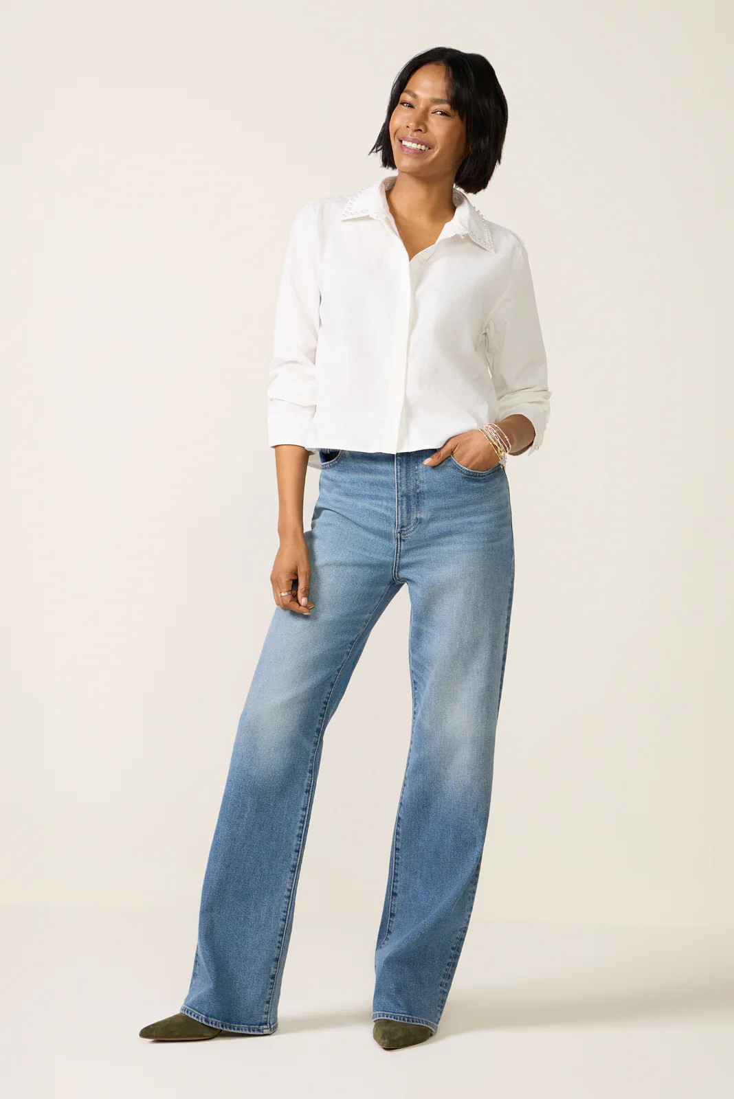 Evie High Rise Slim Bootcut Jean | Evereve