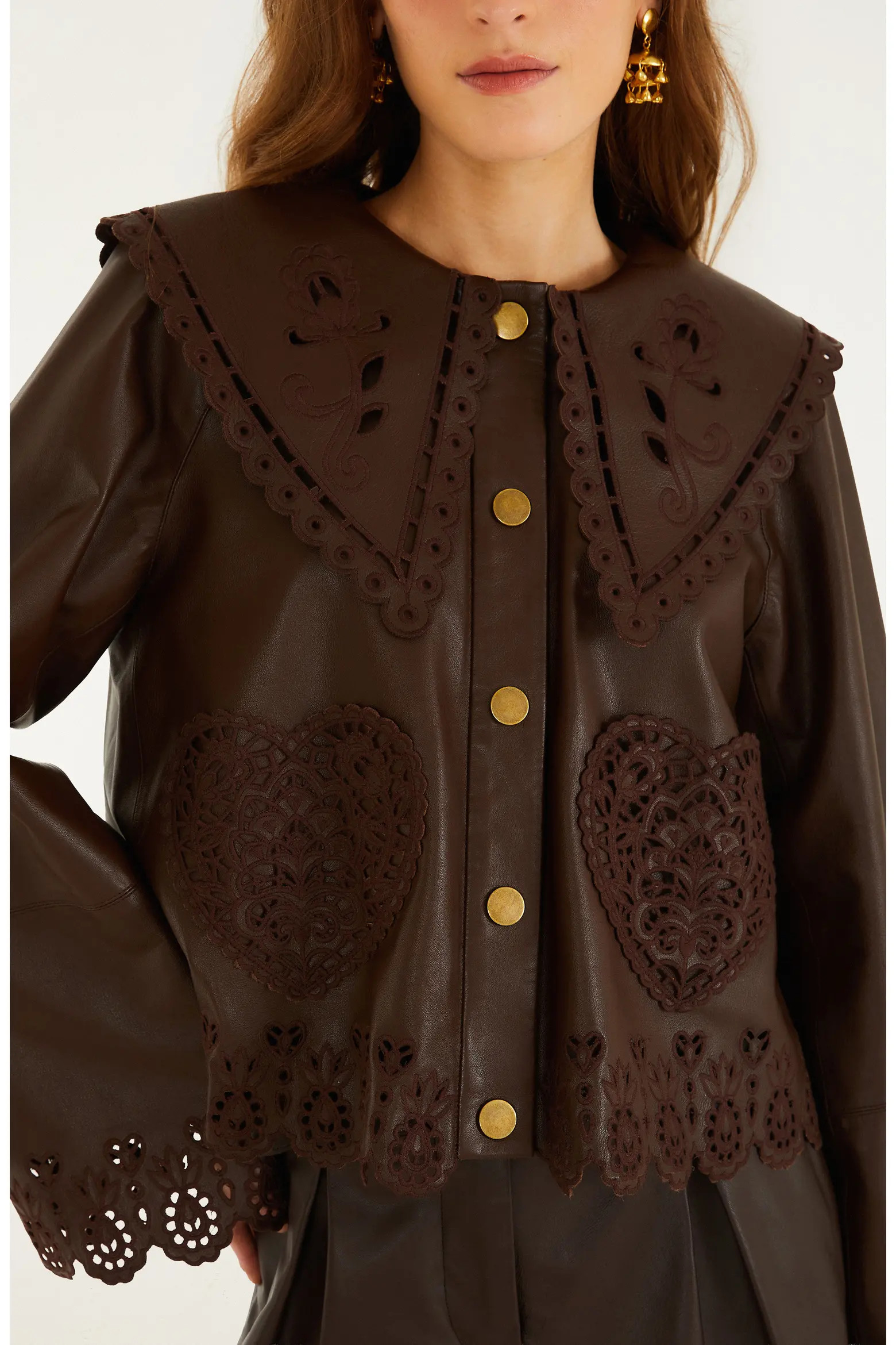 FARM Rio Hearts Richelieu Leather Jacket (Women) | Nordstrom | Nordstrom