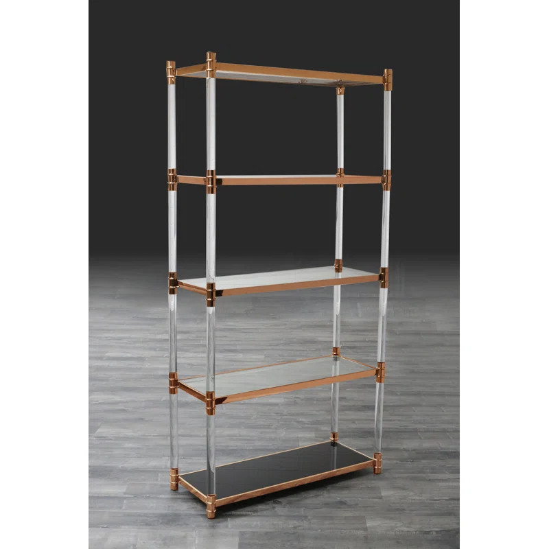 Varossi 79'' H x 39'' W Steel Etagere Bookcase | Wayfair North America
