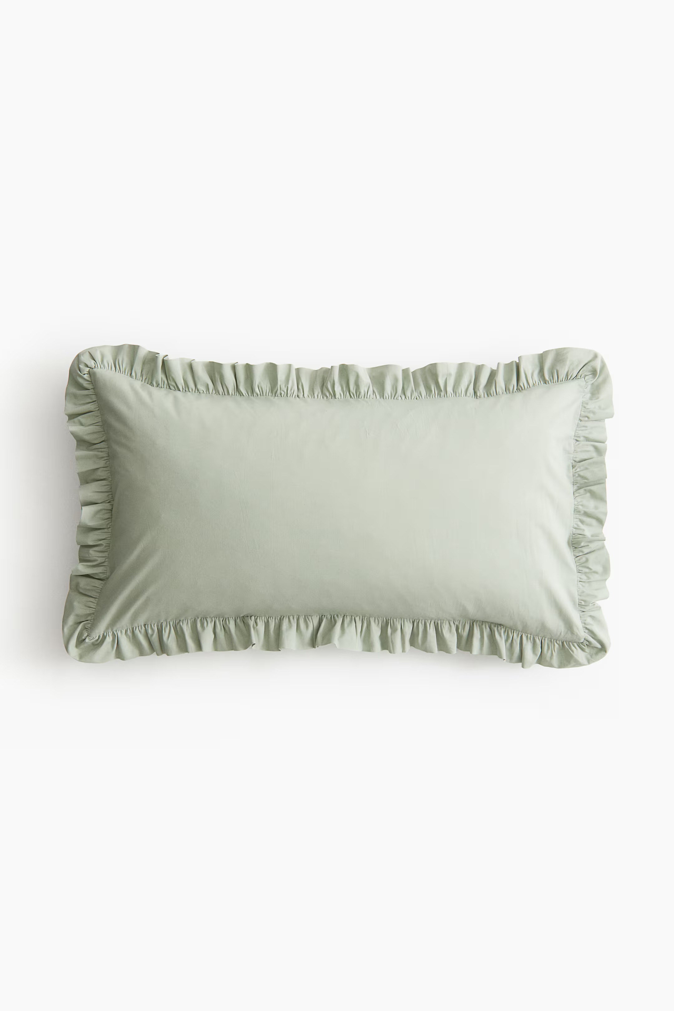 Ruffle-Trimmed Cotton Cushion Cover | H&M (US + CA)
