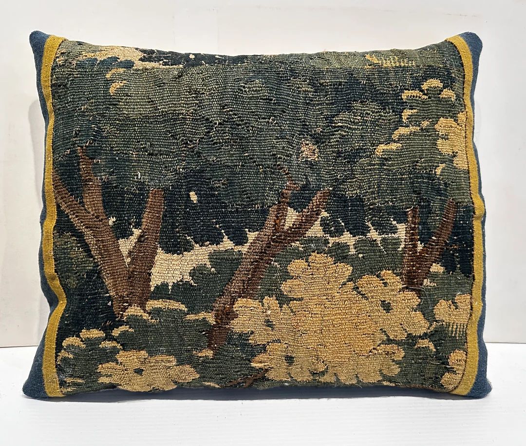 17th Century Brussels Verdure Tapestry Pillow - Etsy | Etsy (US)