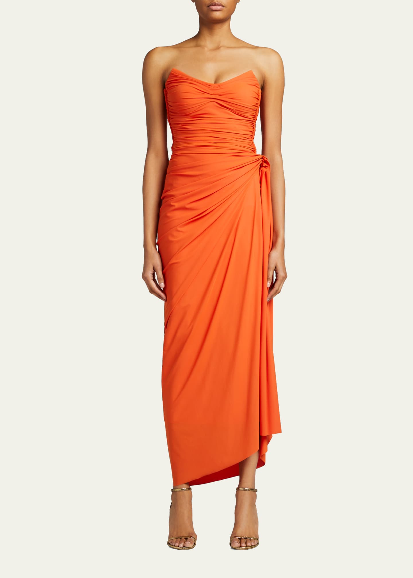 Yunka Ruched Strapless Dress | Bergdorf Goodman
