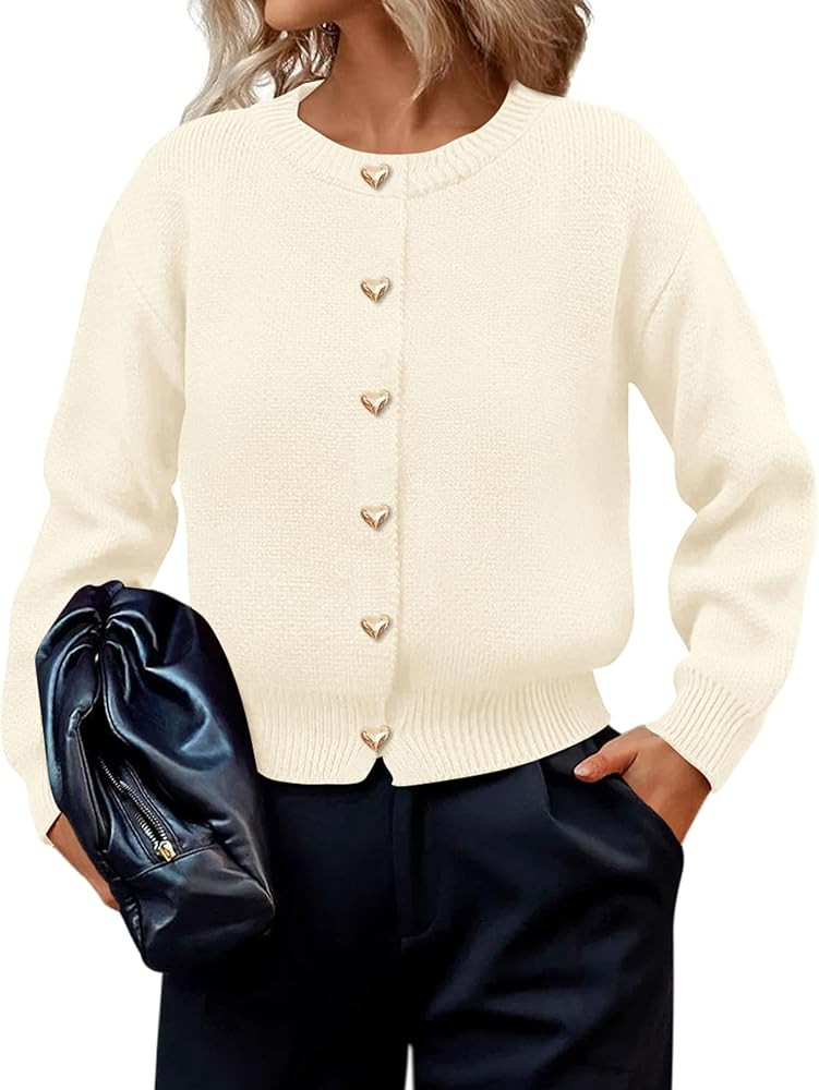 PRETTYGARDEN Cardigan for Women 2026 Fall Fashion Long Sleeve Trendy Button Down Work Office Swea... | Amazon (US)