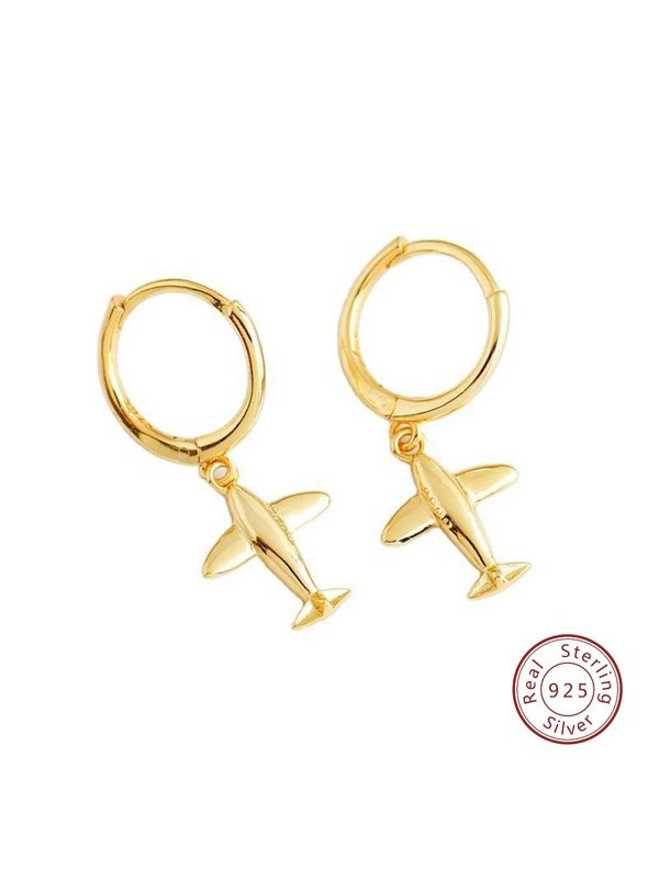 Airplane Sterling Silver Drop Earrings  SKU: sj2305254694291440$8.50S3 ExclusiveThe promotion is ... | SHEIN