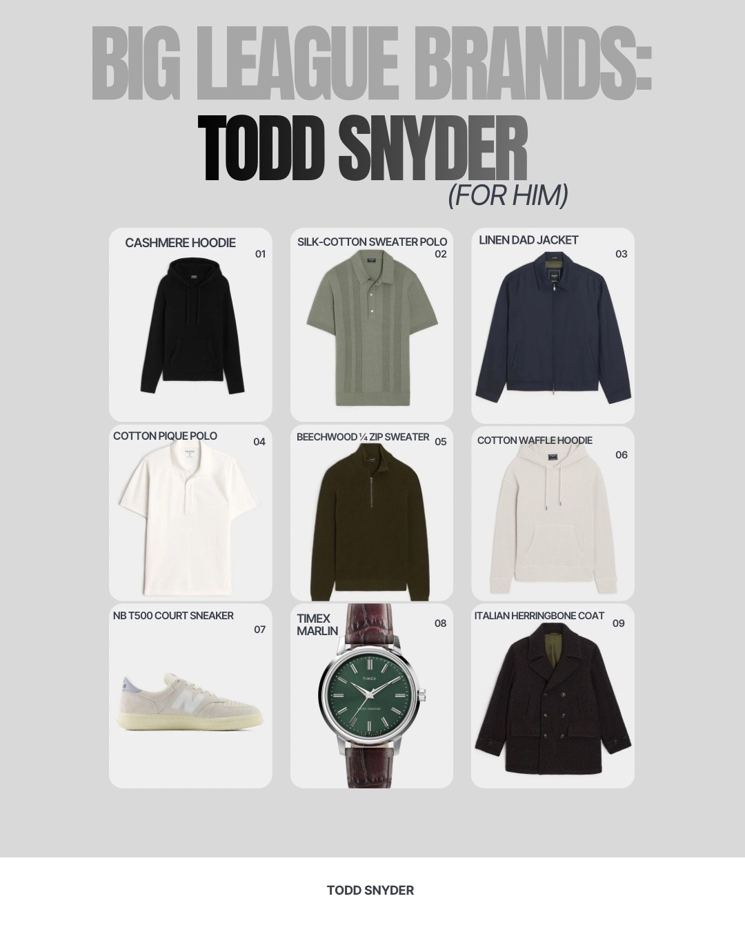 Big League Brands: Todd Snyder
Now we move to some serious fashion! Todd Snyder made this Italian meatball look like Fabio! Fantastic pieces that will last you a lifetime. Dropping the in-depth video tomorrow, but for now, go invest in your fellas fashion future. 
@toddsnyder

#LTKHoliday #LTKGiftGuide #LTKMens