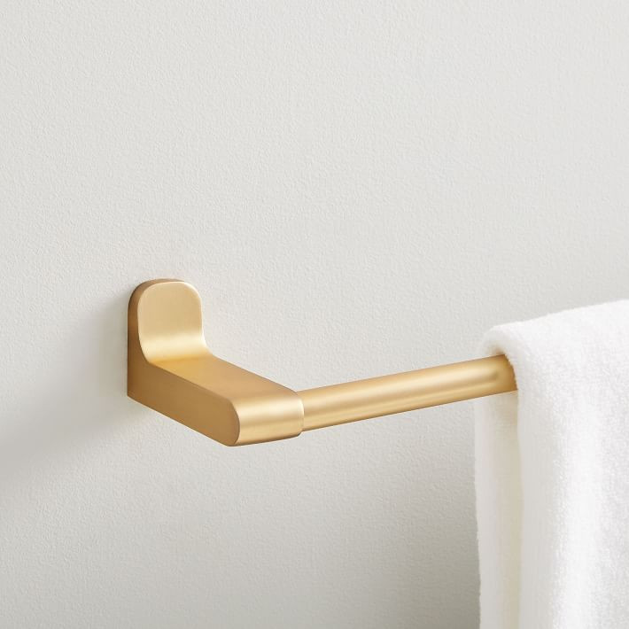 Mid-Century Contour Bathroom Hardware - Antique Brass | West Elm (US)