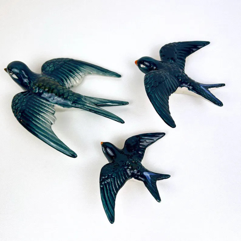 Vintage Beswick Style Flying Swallows – Set of 3 Wall Decor Birds, 1950s English Pottery - Etsy | Etsy (Global)