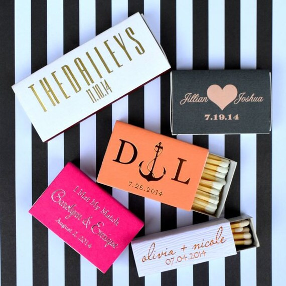 Custom Printed Matchboxes Personalized Wedding Favor Matches | Etsy | Etsy (US)