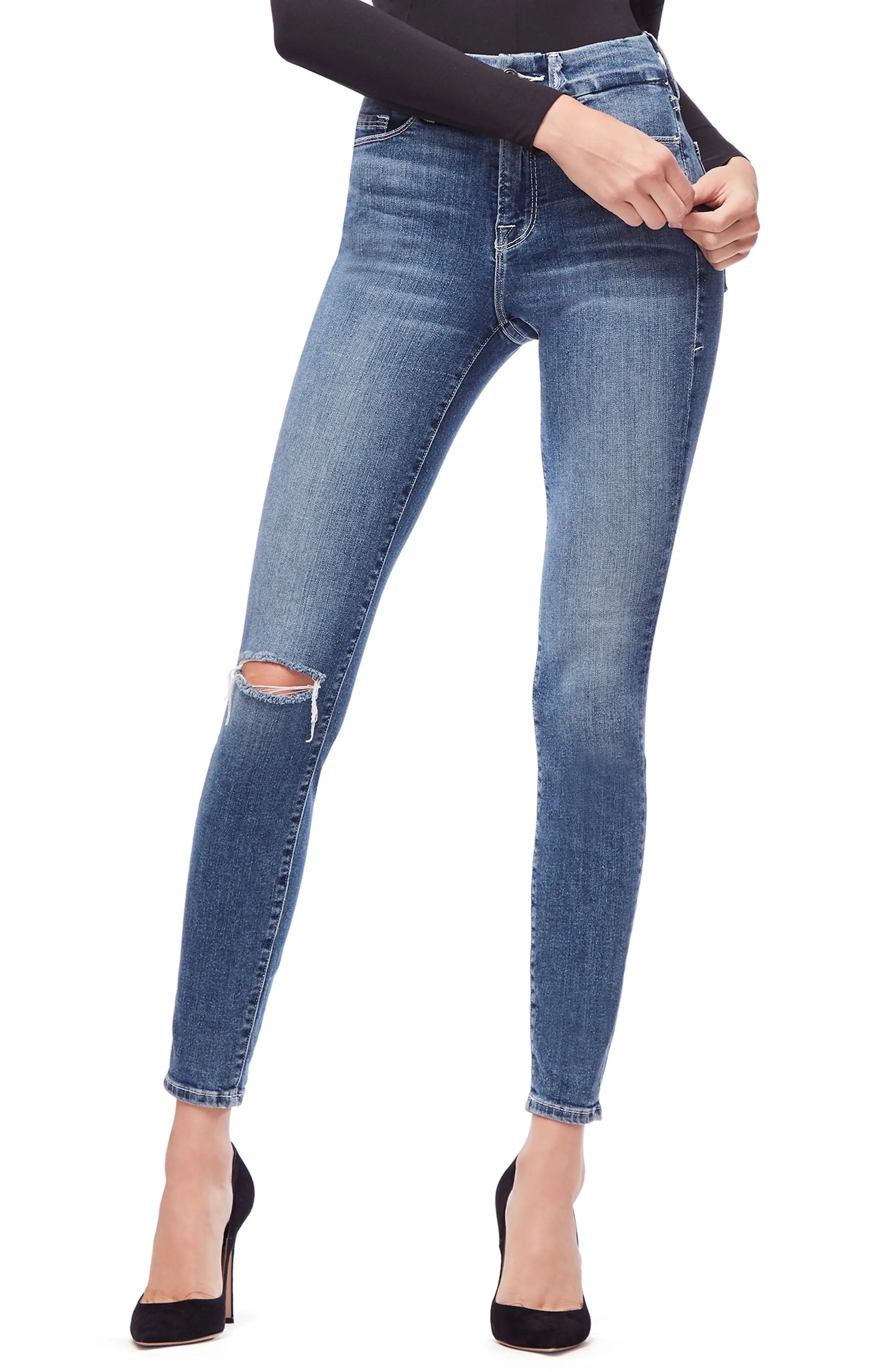 Good American Good Legs High Waist Skinny Jeans (Blue 186) (Regular & Plus Size) | Nordstrom
