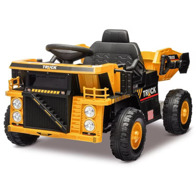 Ride On Dump Truck for Kids,12V Ride On Construction Vehicle with Remote Control, Shovel, Music Player, Shock Absorption, for 3+, Yellow | Target