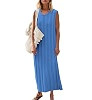 Fisoew Women's Summer Sleeveless Maxi Dress Scoop Neck Ribbed Knit Tank Top Dresses | Amazon (US)