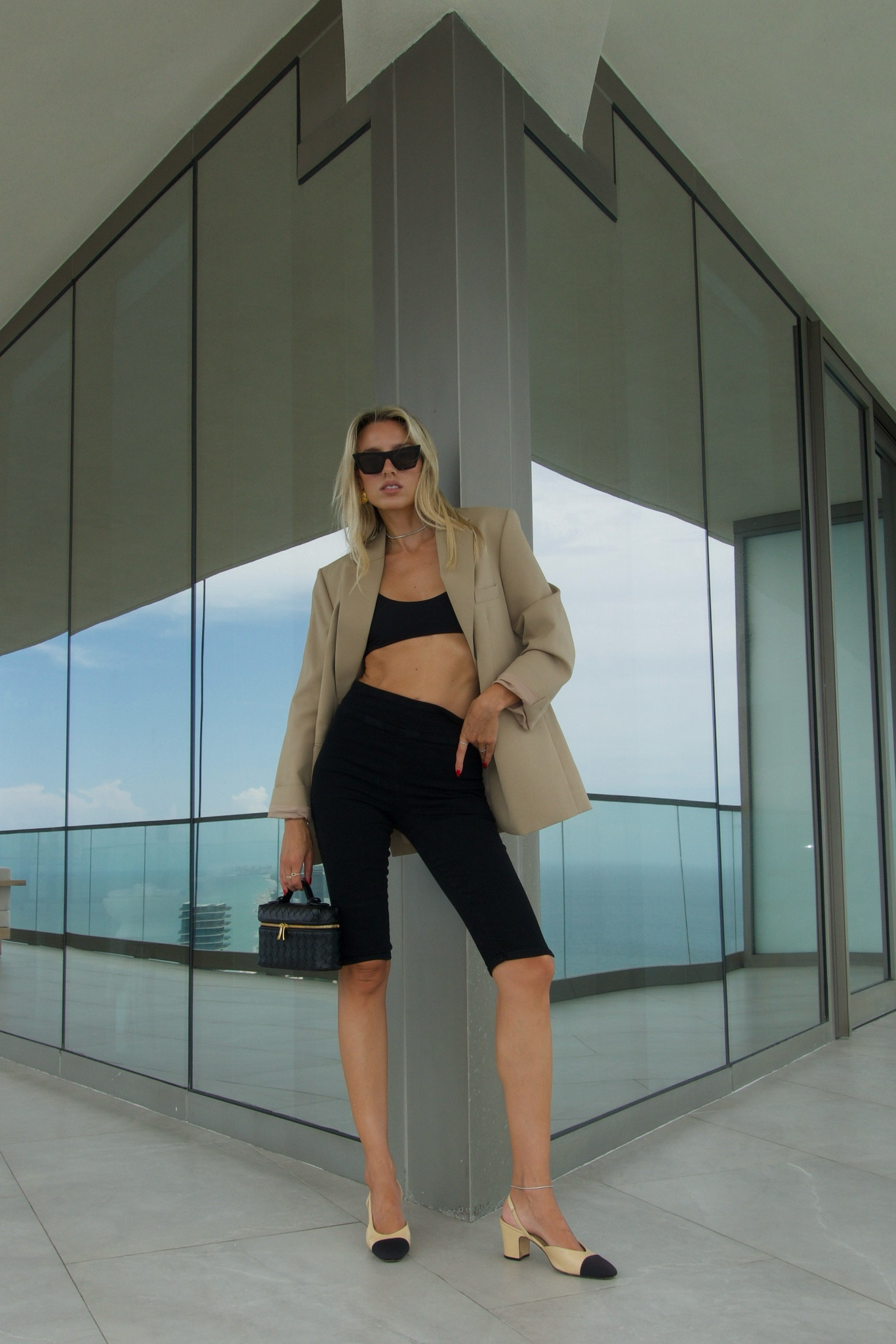 Styling capri pants 3 ways. Look 2 - For summer style them with a bralette and an oversized blazer.   You can also belt the blazer for a  more elevated look that more covered up  

#LTKSeasonal #LTKStyleTip #LTKFindsUnder100