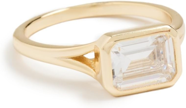 SHASHI Women's Emerald Baguette Ring, Gold, 7 | Amazon (US)
