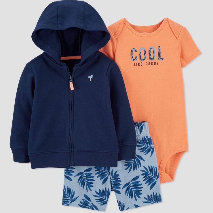 Carter's Just One You® Baby Boys' Tropical Leaf Top & Bottom Set - Blue | Target