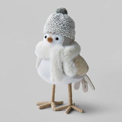 Fabric Bird with White Scarf Decorative Figurine - Wondershop&#8482; | Target