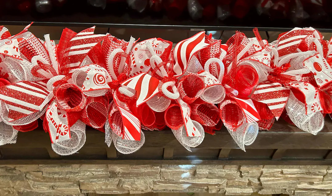Candy Cane Christmas Garland: Red and White Peppermint Holiday Decor - Etsy | Etsy (US)