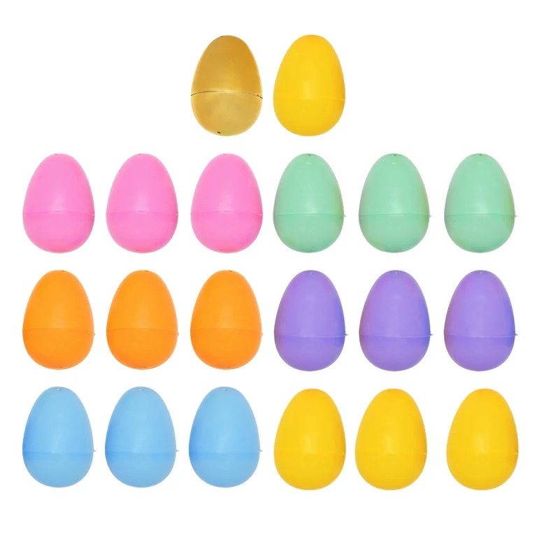 Multicolor Eggs with Gold Egg, 2", 20 Count, Easter by Way To Celebrate | Walmart (US)