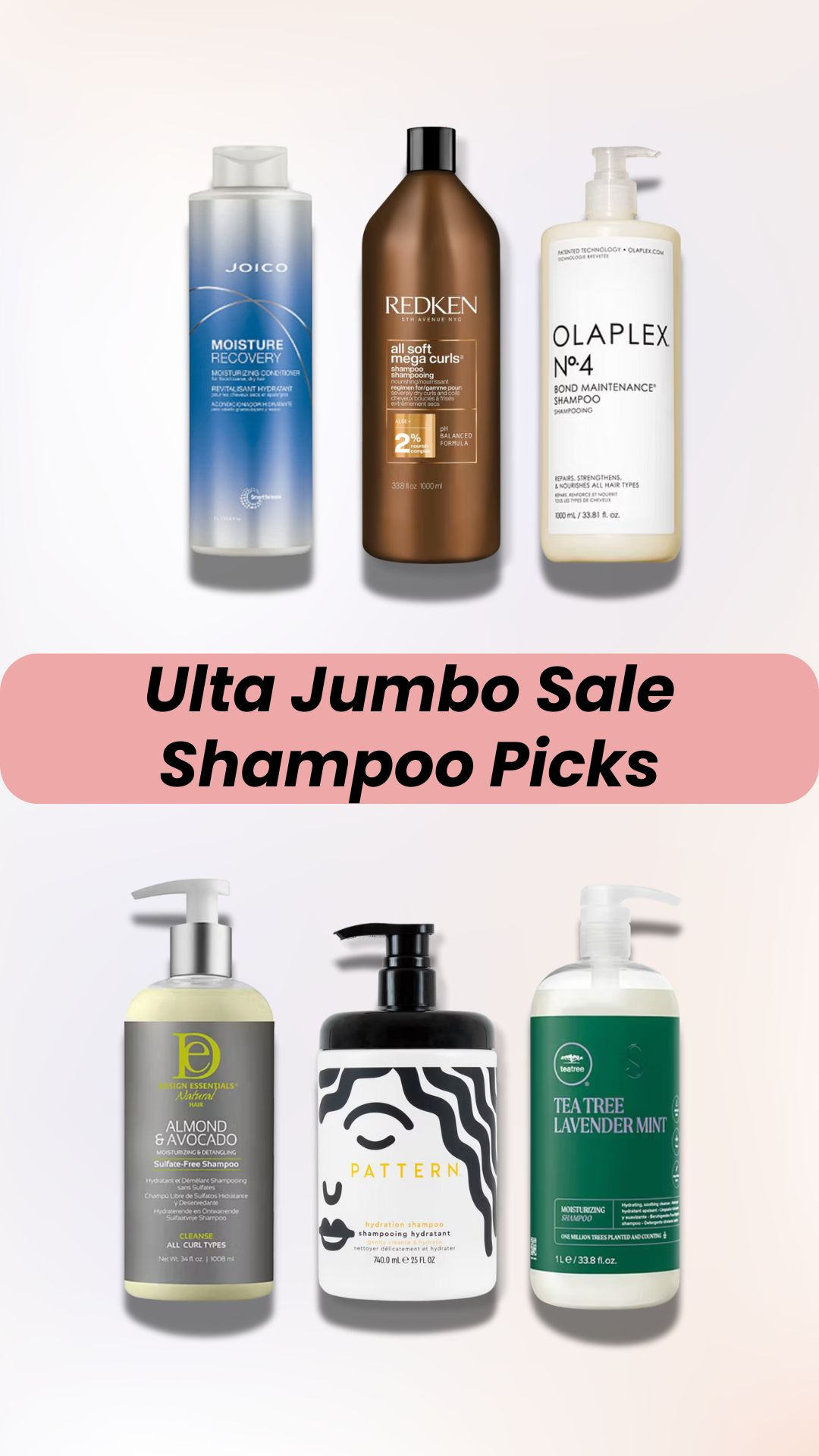 Check out the jumbo sale at Ulta that ends 1/24. There are select jumbo-sized shampoos and conditioners on sale. You can find shampoos from brands like Joico, Olaplex, Redken, and Pattern. Just to name a few.
#LTKhair #haircare #relaxedhair #jumboshampoo 

 

#LTKBeauty
