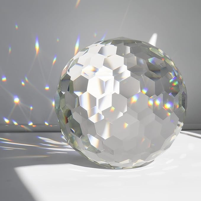 Clear Crystal Suncatcher Ball Prism Glass Sphere Faceted Gazing Ball Rainbow Maker Window Prisms ... | Amazon (US)
