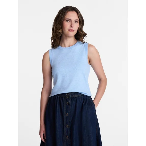 Time and Tru Women's Fine Gauge Sweater Shell, Lightweight, Sizes XS-XXXL | Walmart (US)