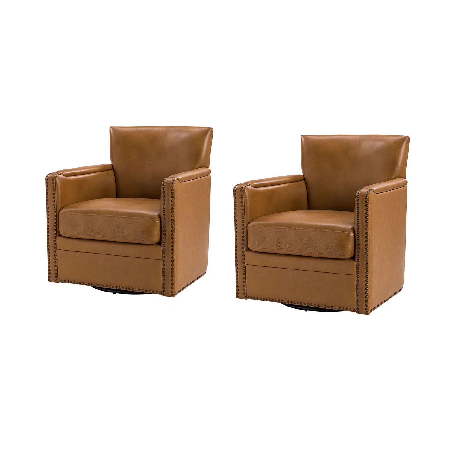 Ayseni Leather Swivel Club Chair | Wayfair North America