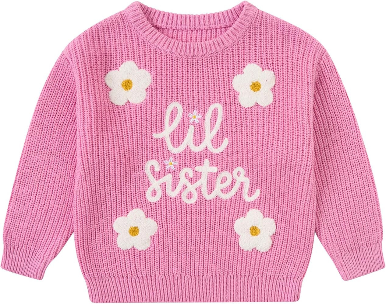 UNICOMIDEA Big Sister Sweater Baby Girl Knit Little Sister Sweatshirt Crewneck Winter Fall Clothe... | Amazon (US)