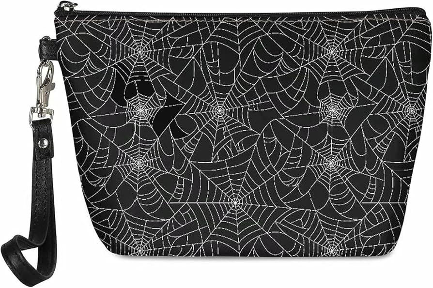 GIFTPUZZ Halloween Spider Web Makeup Bag Travel Cosmetic Bag for Women Men Soft Handy Waterproof ... | Amazon (US)