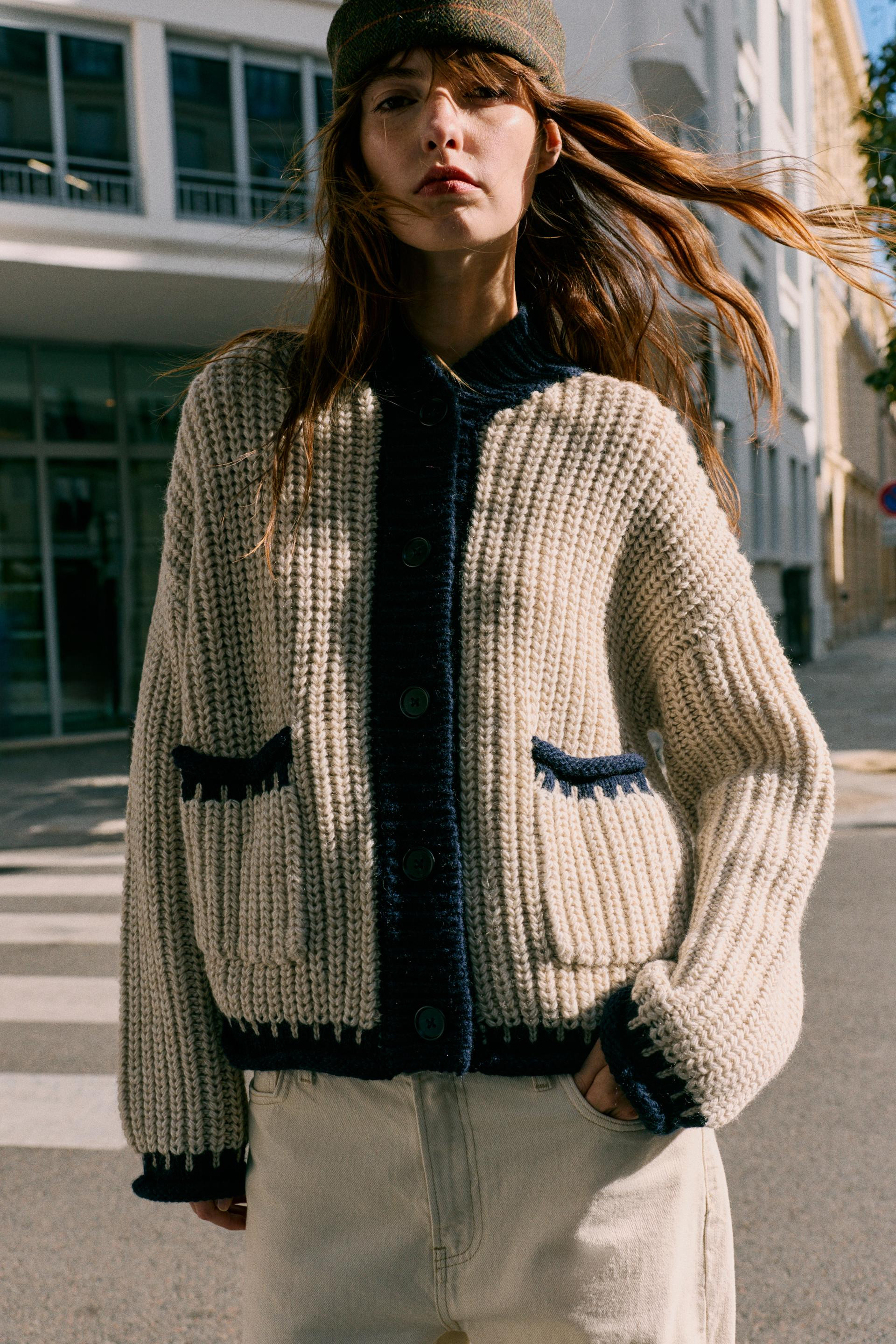 CONTRAST TRIM CARDIGAN | Zara US