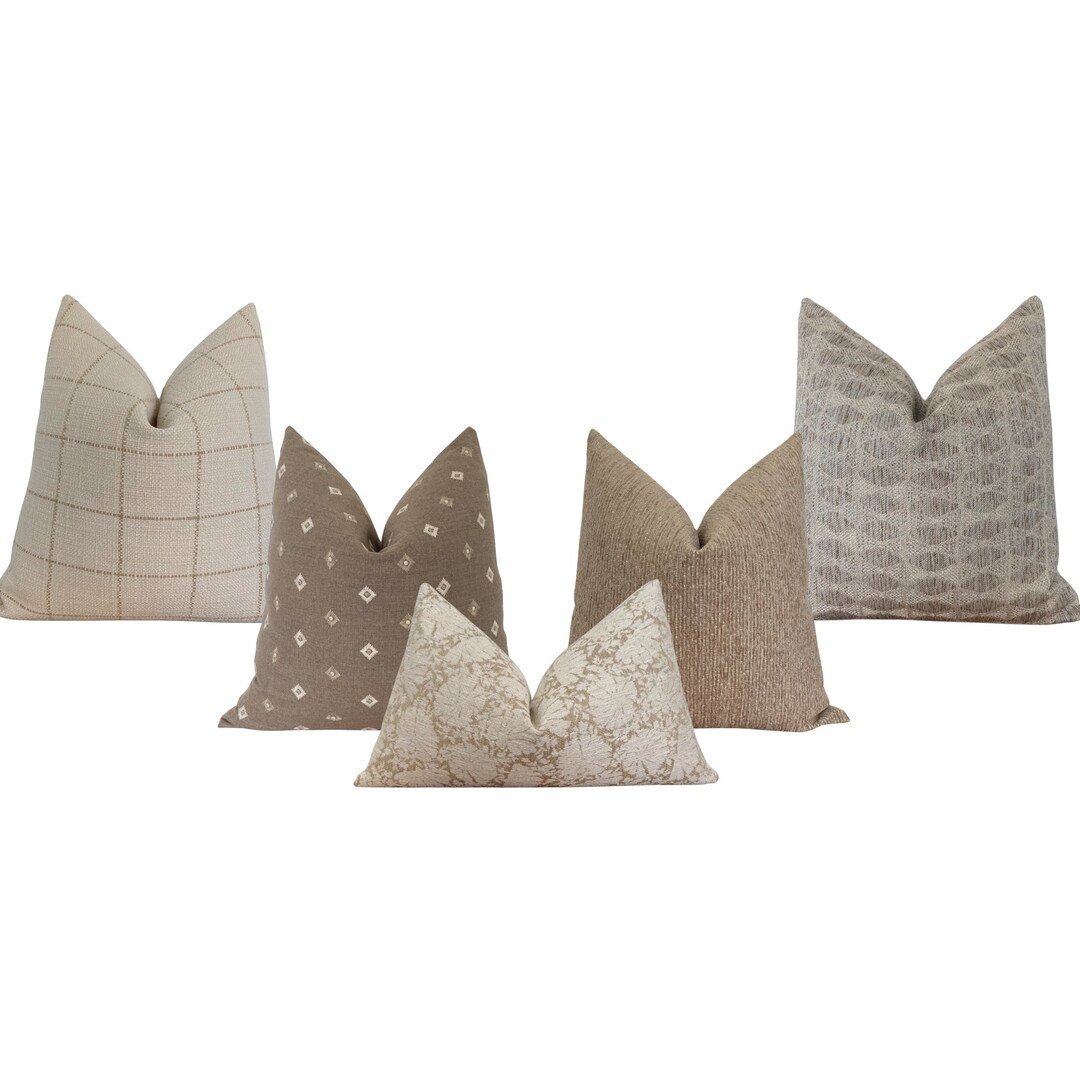 Light & Warm Neutral Pillow Set, Cover Only - Etsy | Etsy (US)