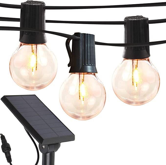 Brightech Ambience Pro - Globe Solar LED Outdoor String Lights – Waterproof, 1W Retro Edison Fi... | Amazon (US)
