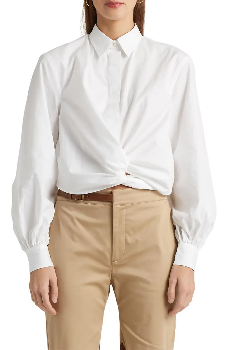 Lauren Ralph Lauren Broadcloth Cotton Button-Up Shirt | Nordstromrack | Nordstrom Rack