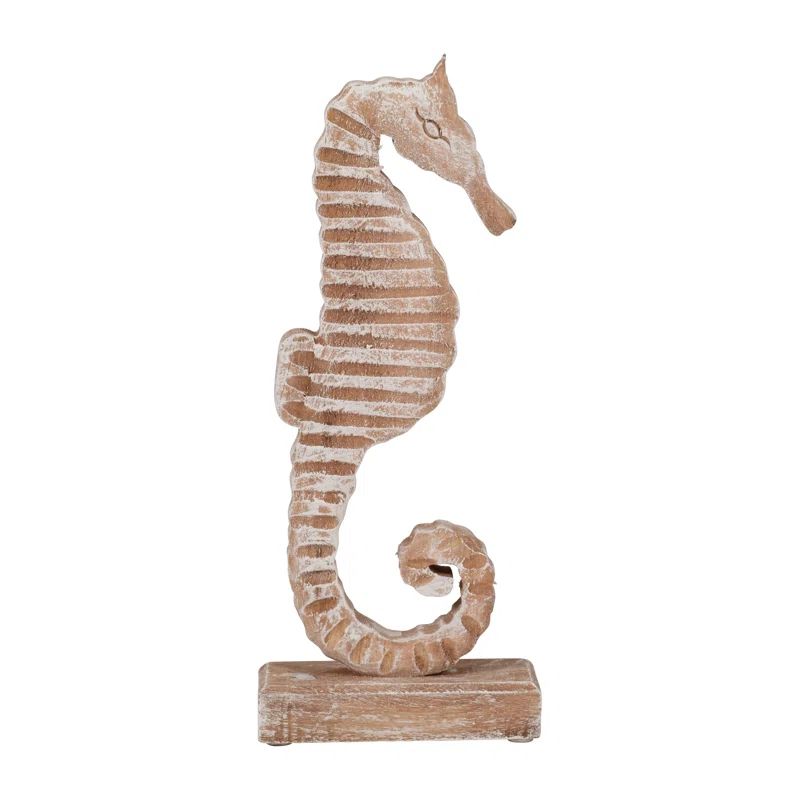 Rustic Wood Seahorse Sculpture | Wayfair North America